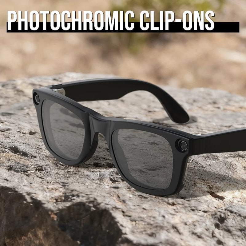 Photochromic Clip-On Lenses for Ray-Ban Meta Wayfarer - Size M (50-22)