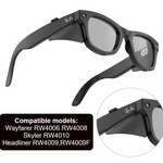 Anti-glare side shields clipped to Ray-Ban Meta Wayfarer frames