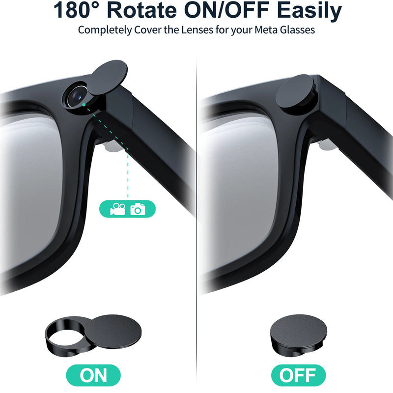 Rotating LED Privacy Cover for Meta Ray-Ban Smart Glasses