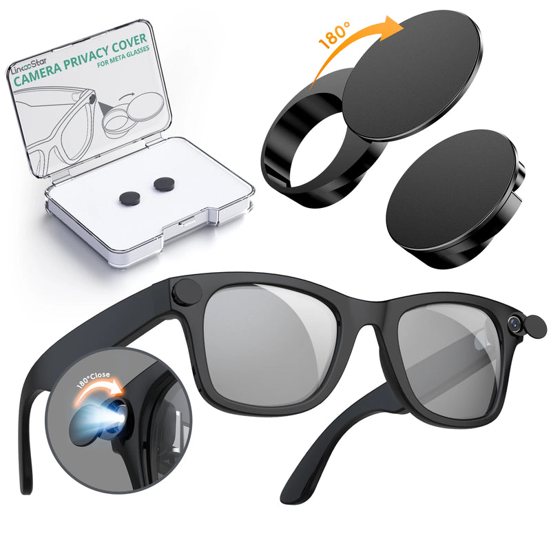 Rotating LED Privacy Cover for Meta Ray-Ban Smart Glasses